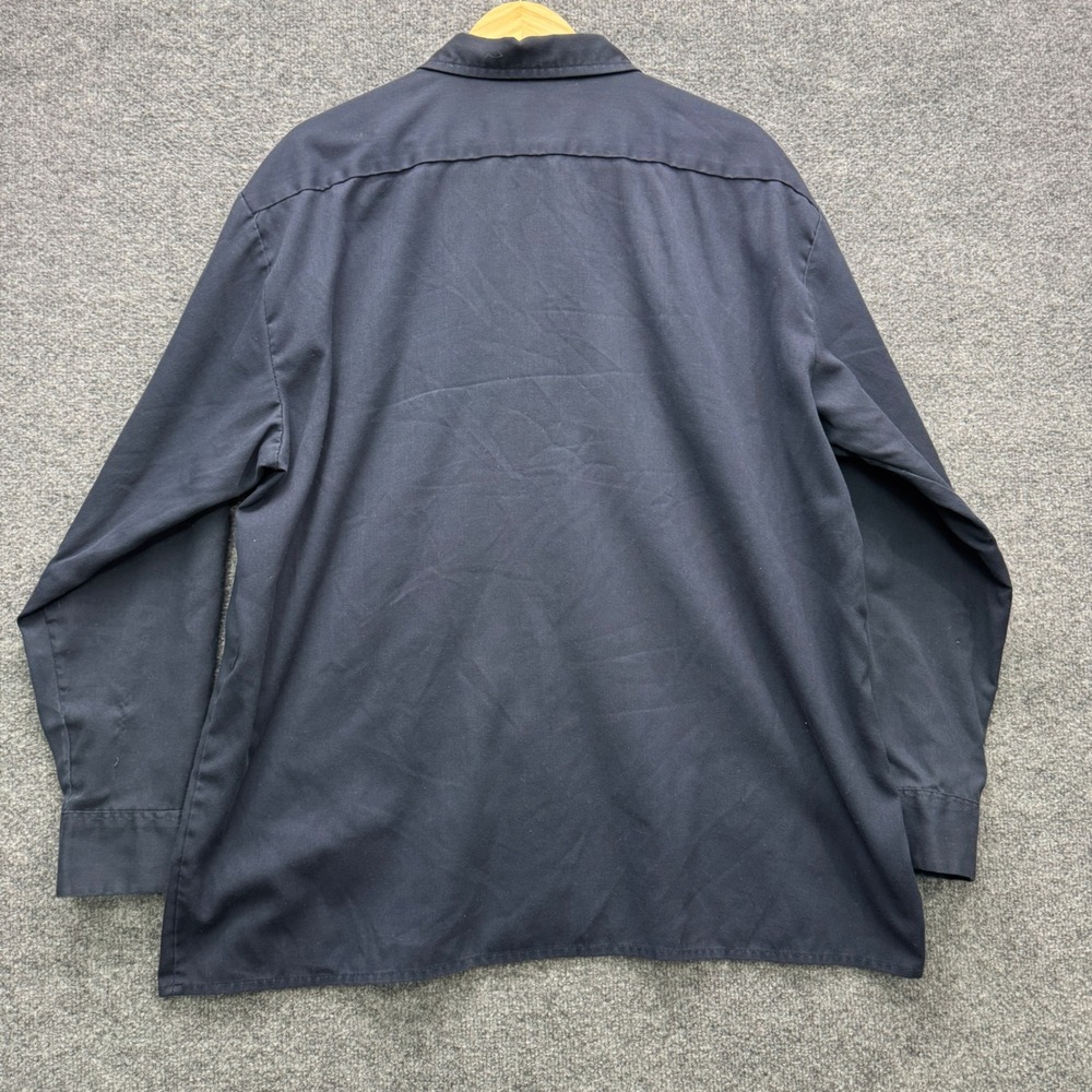 Dickies Flex Work Shirt Mens XL Navy Blue Long Sleeve Button Front Casual - Picture 12 of 12